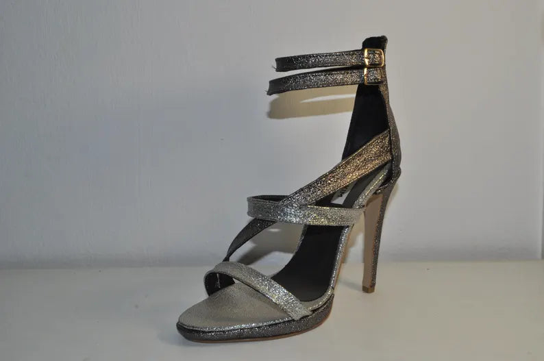 “Designer Women’s Handmade Glamour High Heel Sandals – Sophisticated Evening Shoes”