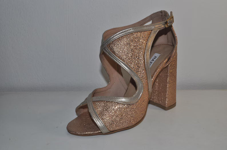 “Women’s Gold High Heel Sandals – Stylish Luxury Evening Shoes”