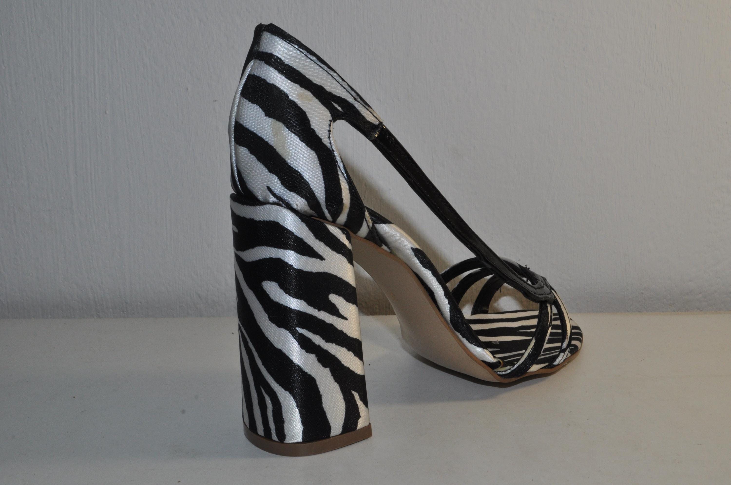 Chic Zebra Print Chunky Heels: Women’s Statement Sandals
