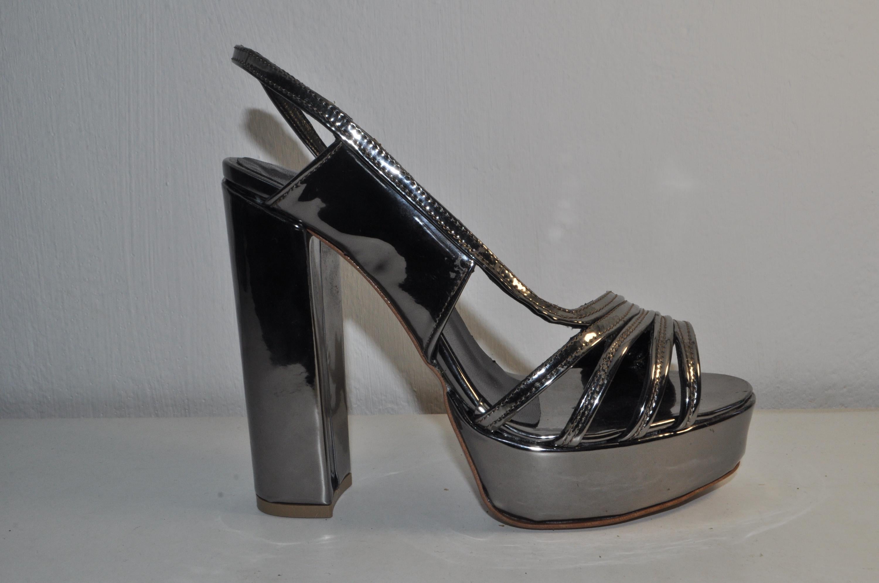 Luxury Mirror Leather Chunky Heels: Handmade Women’s Evening Sandals