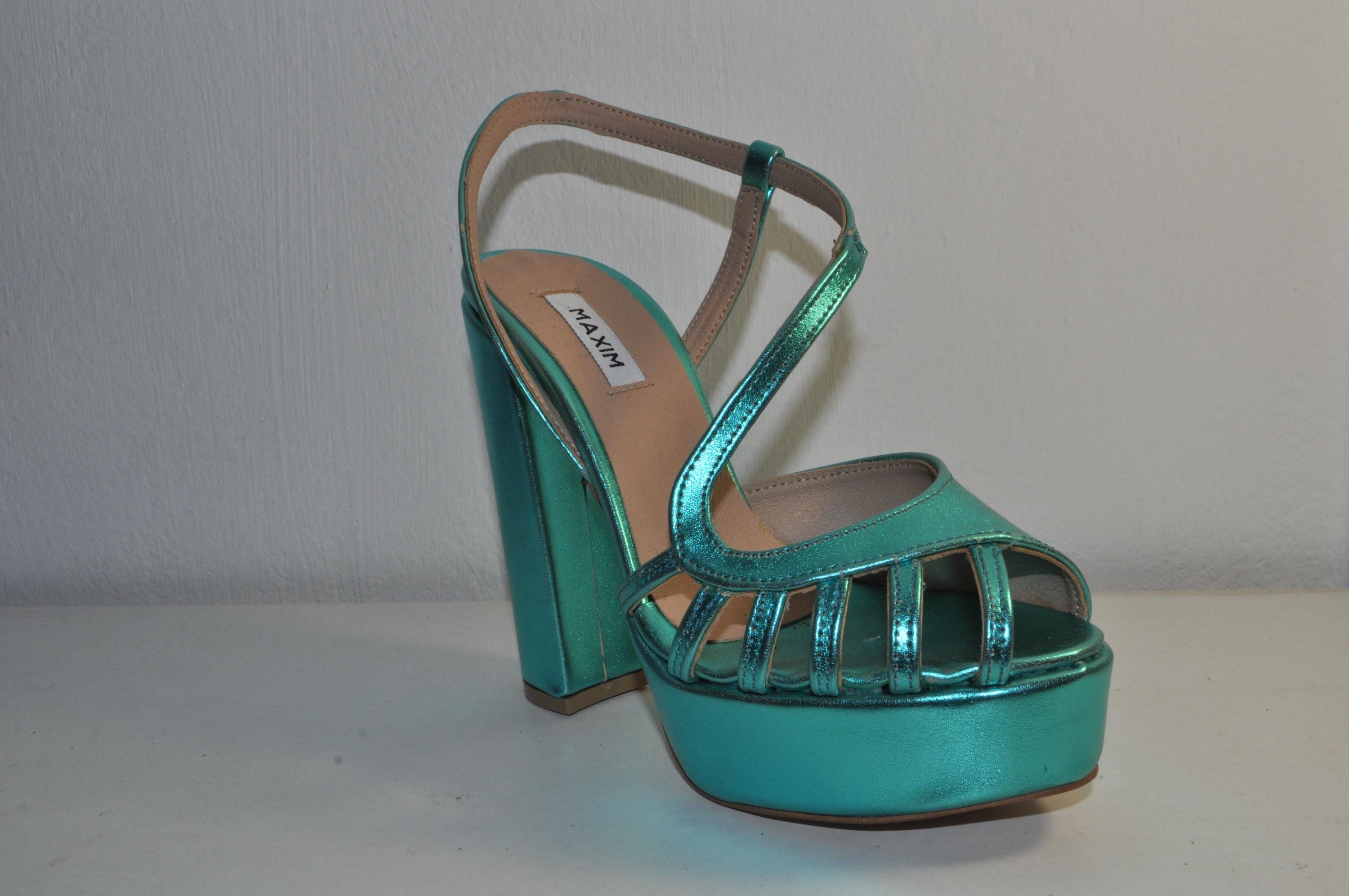 Handmade Chunky Heel Sandals: Women's Luxury Evening Shoes