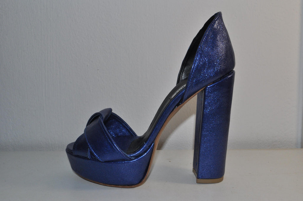 “Designer Women’s Olivia Blue Chunky Heel Sandals – Handmade Leather Shoes”