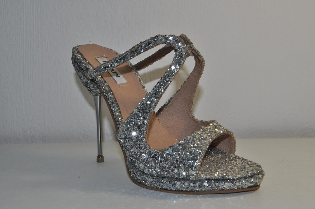 Silver Glitter Stiletto Heels: Handmade Bridal Wedding Shoes