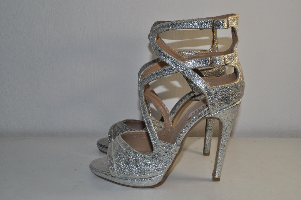Silver Glitter High Heel Sandals: Women's Luxury Evening Shoes