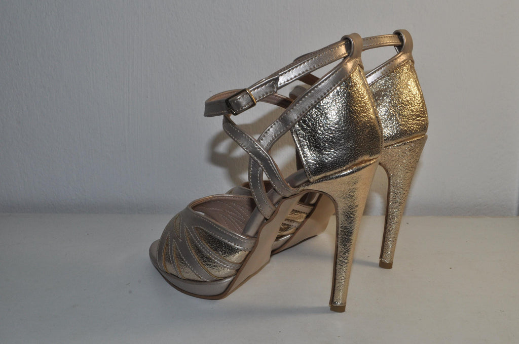 *“Women’s Gold High Heel Sandals – Stylish Luxury Evening Shoes”