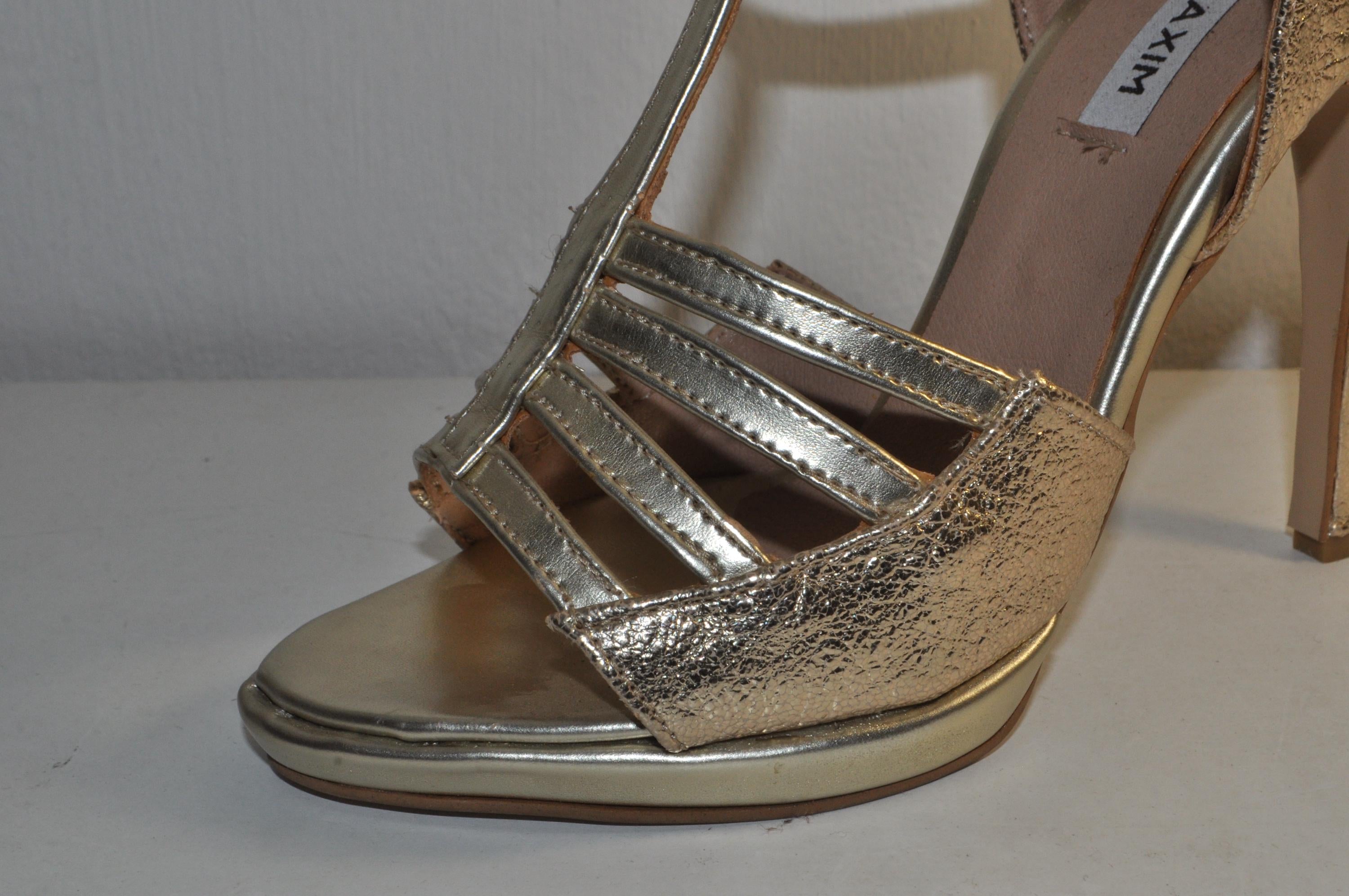 “Luxury Women’s Gold High Heel Sandals – Elegant Evening Heels”