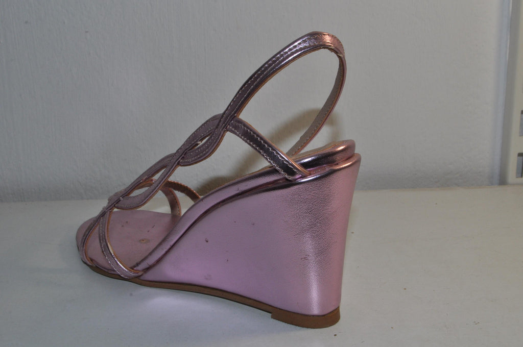 Elegant Leather Wedge Heel Sandals: Luxury Handmade Evening Footwear