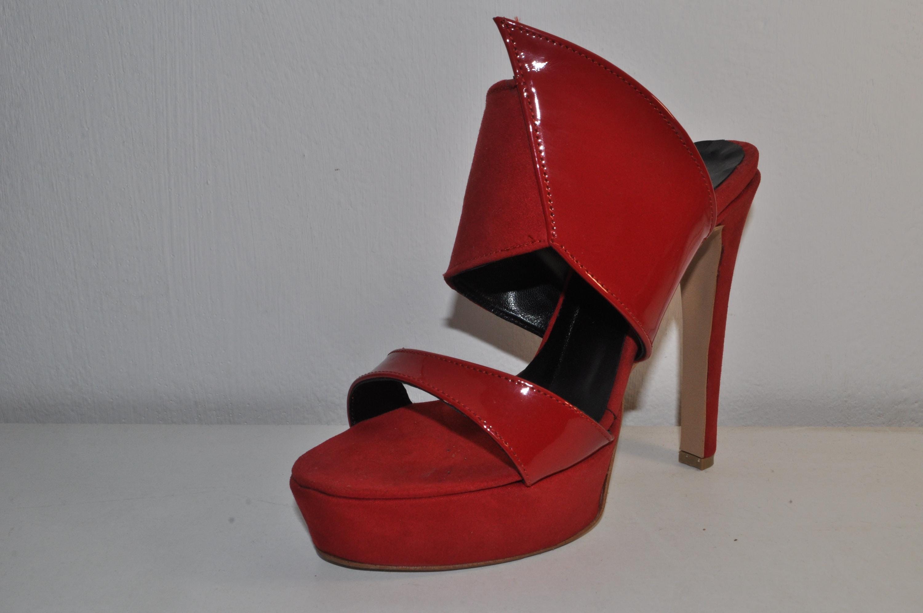 Luxury Red High Heel Sandals: Women’s Evening Shoes