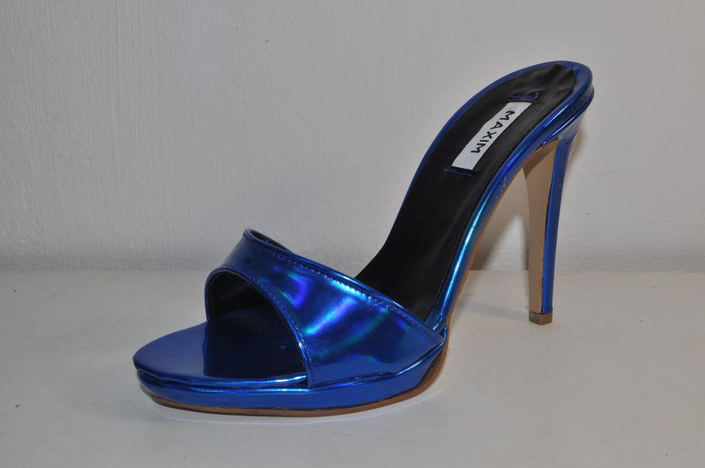 “Designer Women’s Blue High Heel Sandals – Stylish Chunky Evening Heels”