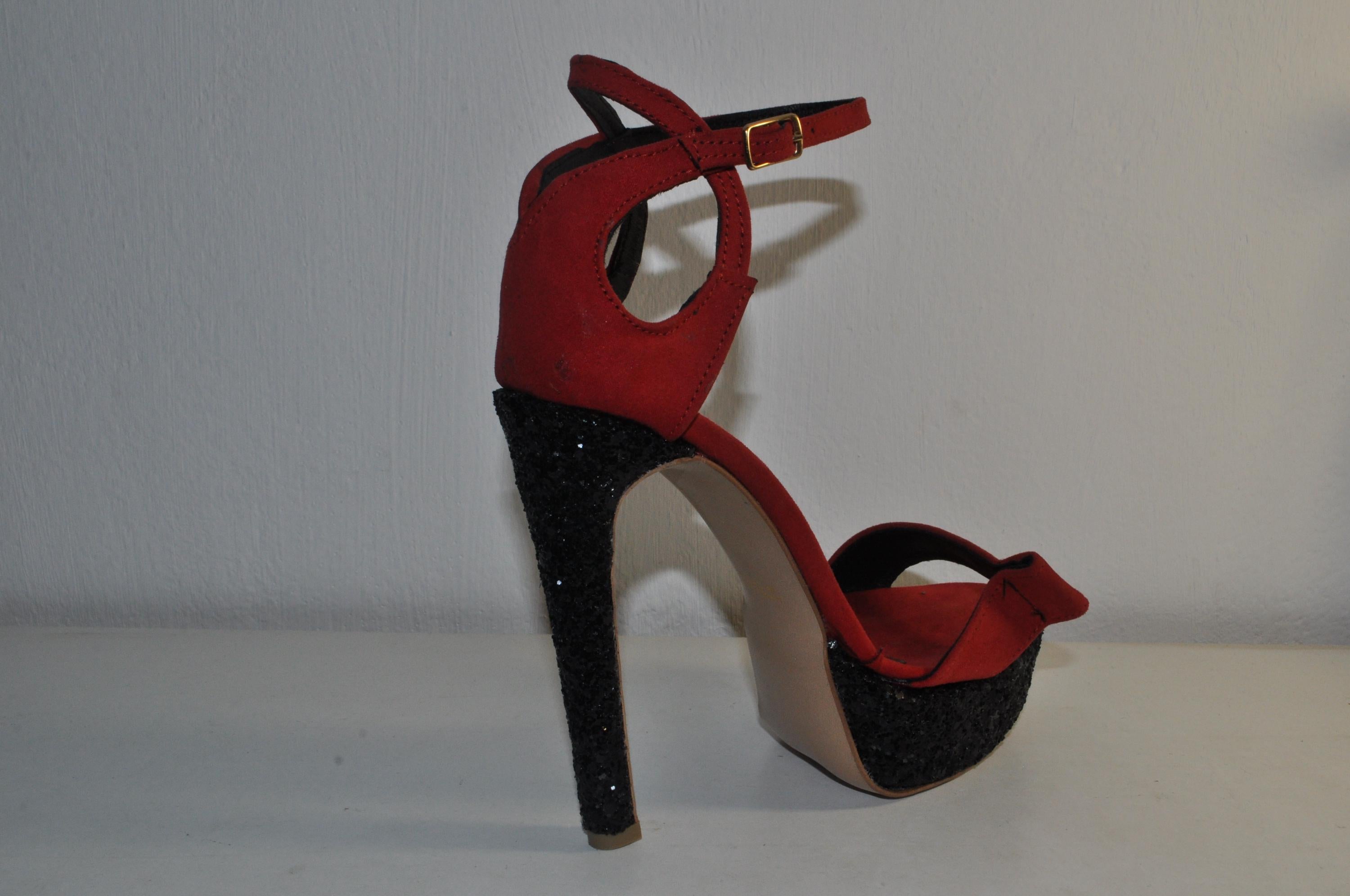 Red Evening Sandals: Handmade High Heels
