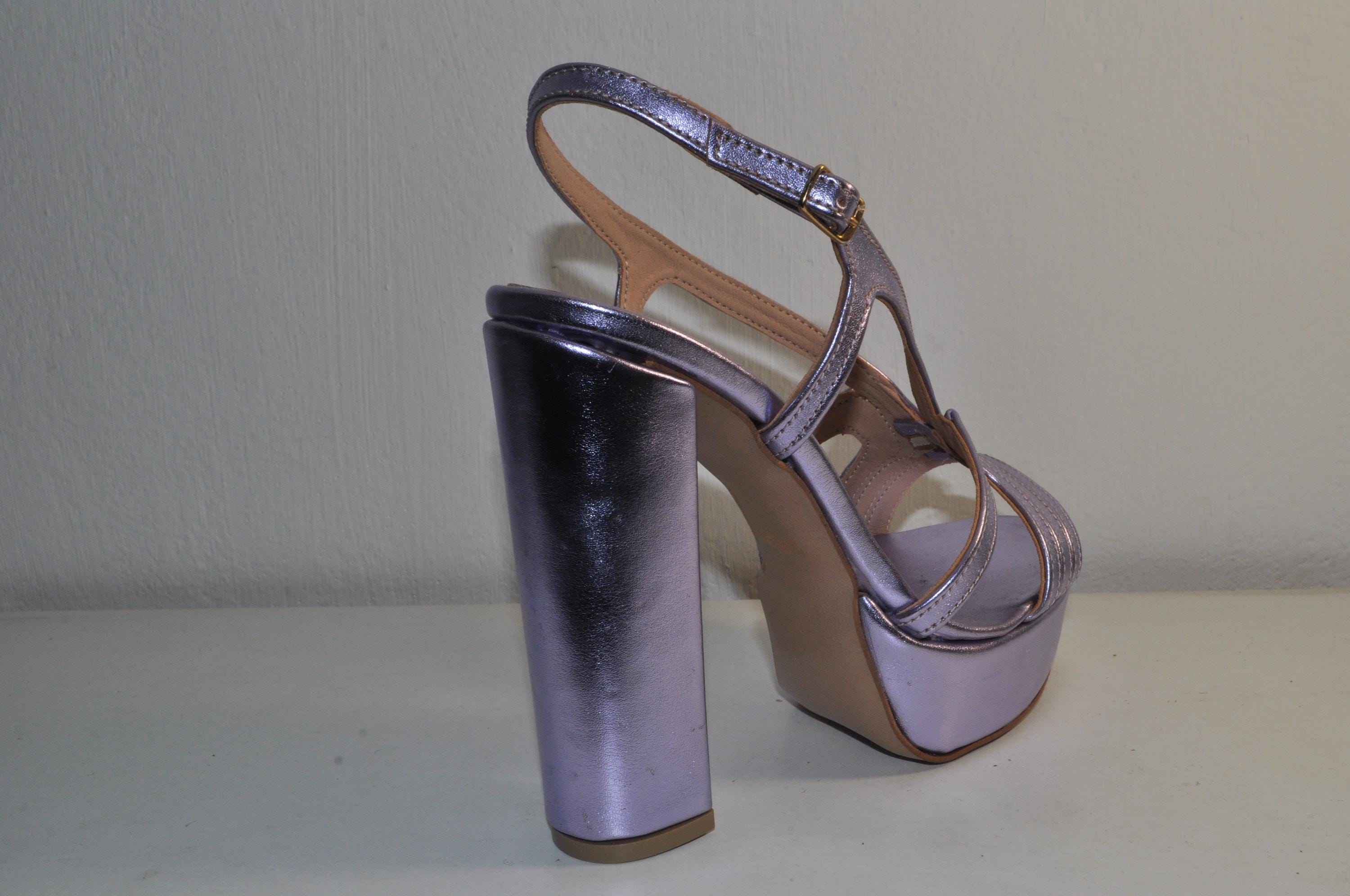 Chic Leather Women’s High Heels: Handmade Chunky Sandals