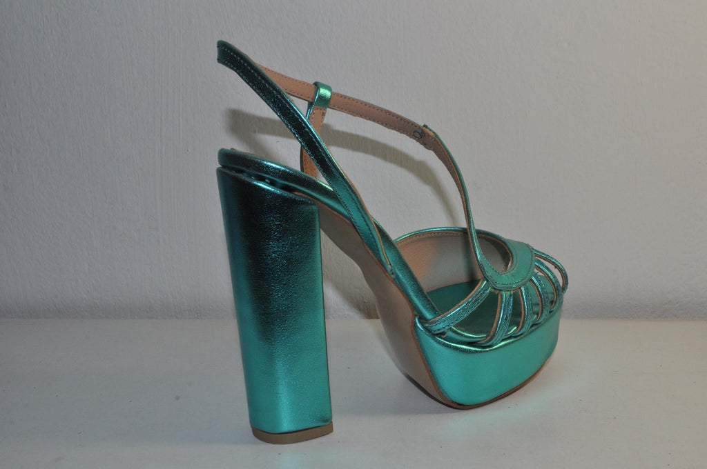 Handmade Chunky Heel Sandals: Women's Luxury Evening Shoes