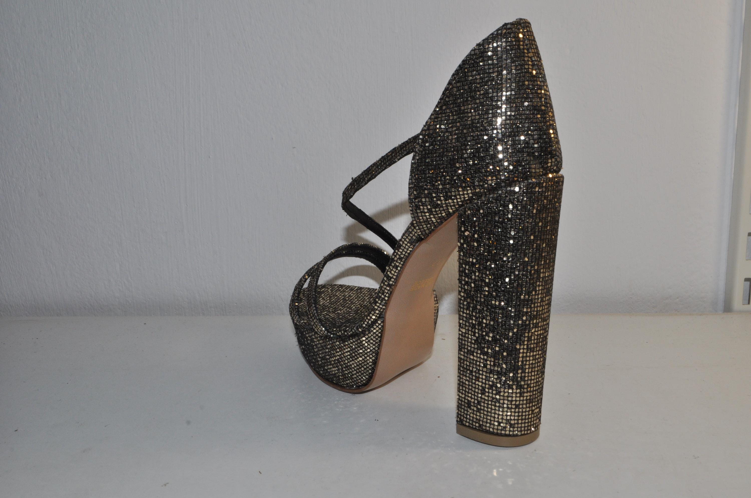 “Luxury Women’s Olivia Gold Chunky Heel Sandals – Handmade Elegant Evening Heels”