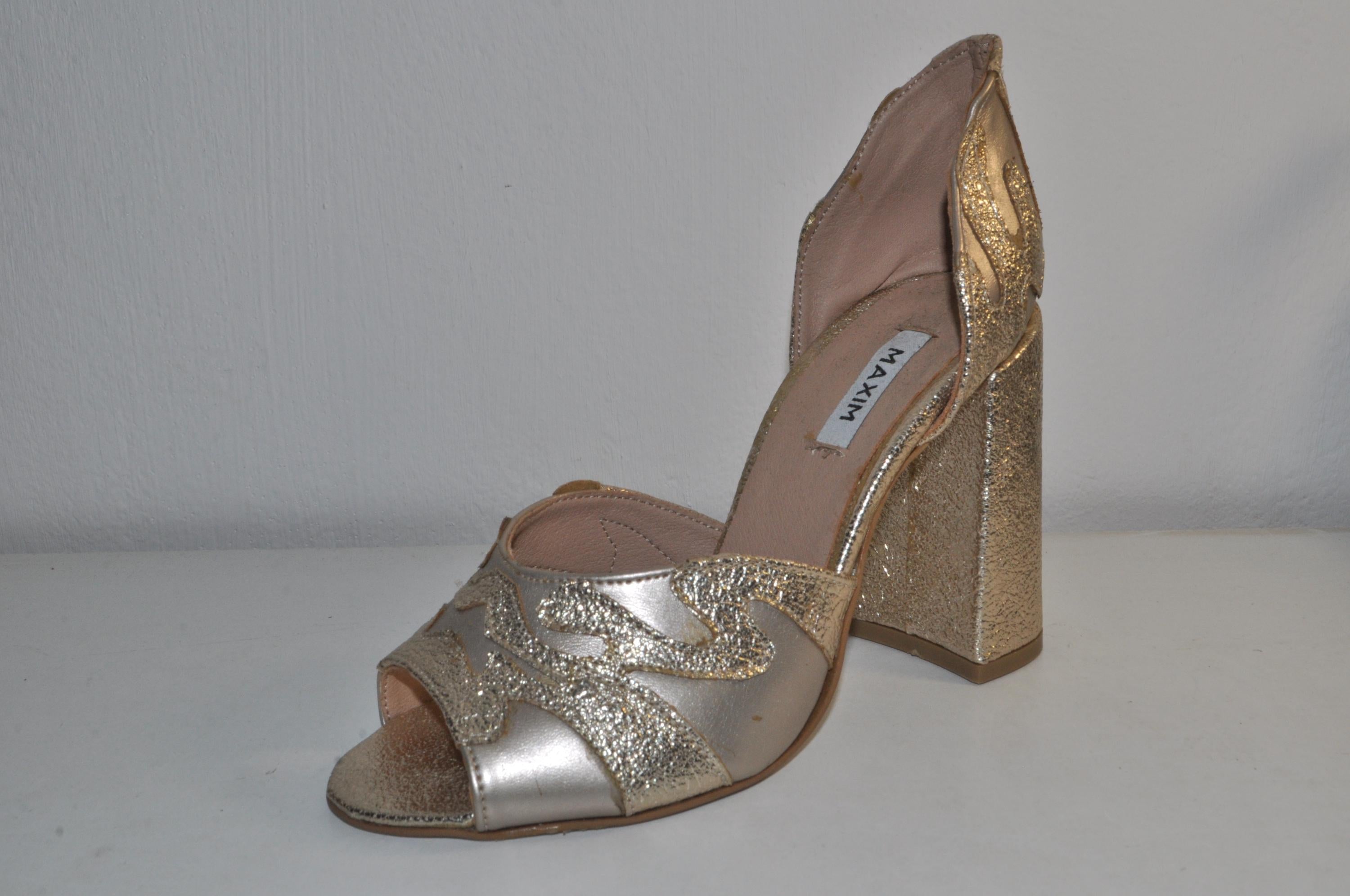 Gold Chunky Heel Luxury Sandals – Evening High Heels for Women