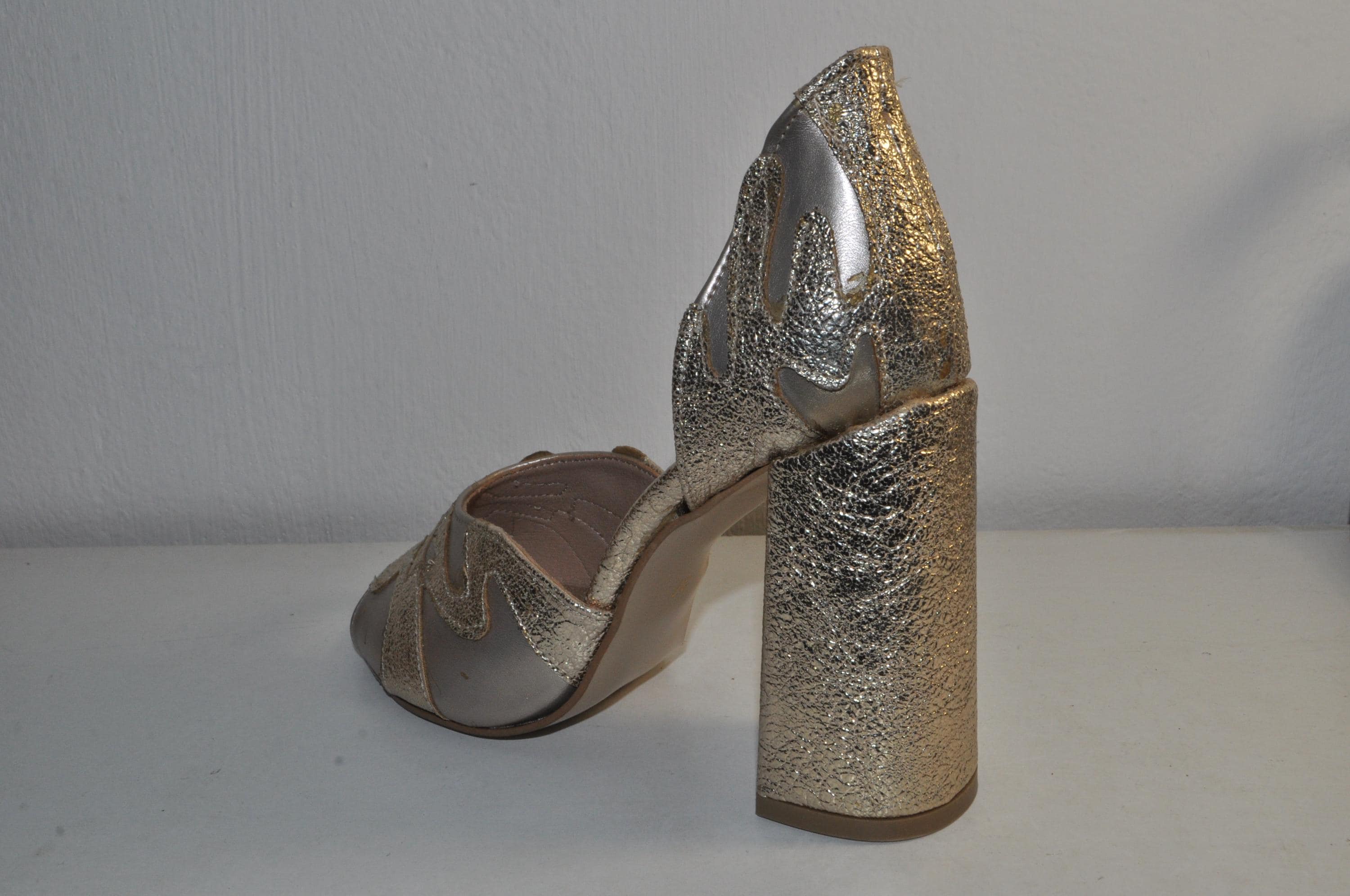 Gold Chunky Heel Luxury Sandals – Evening High Heels for Women