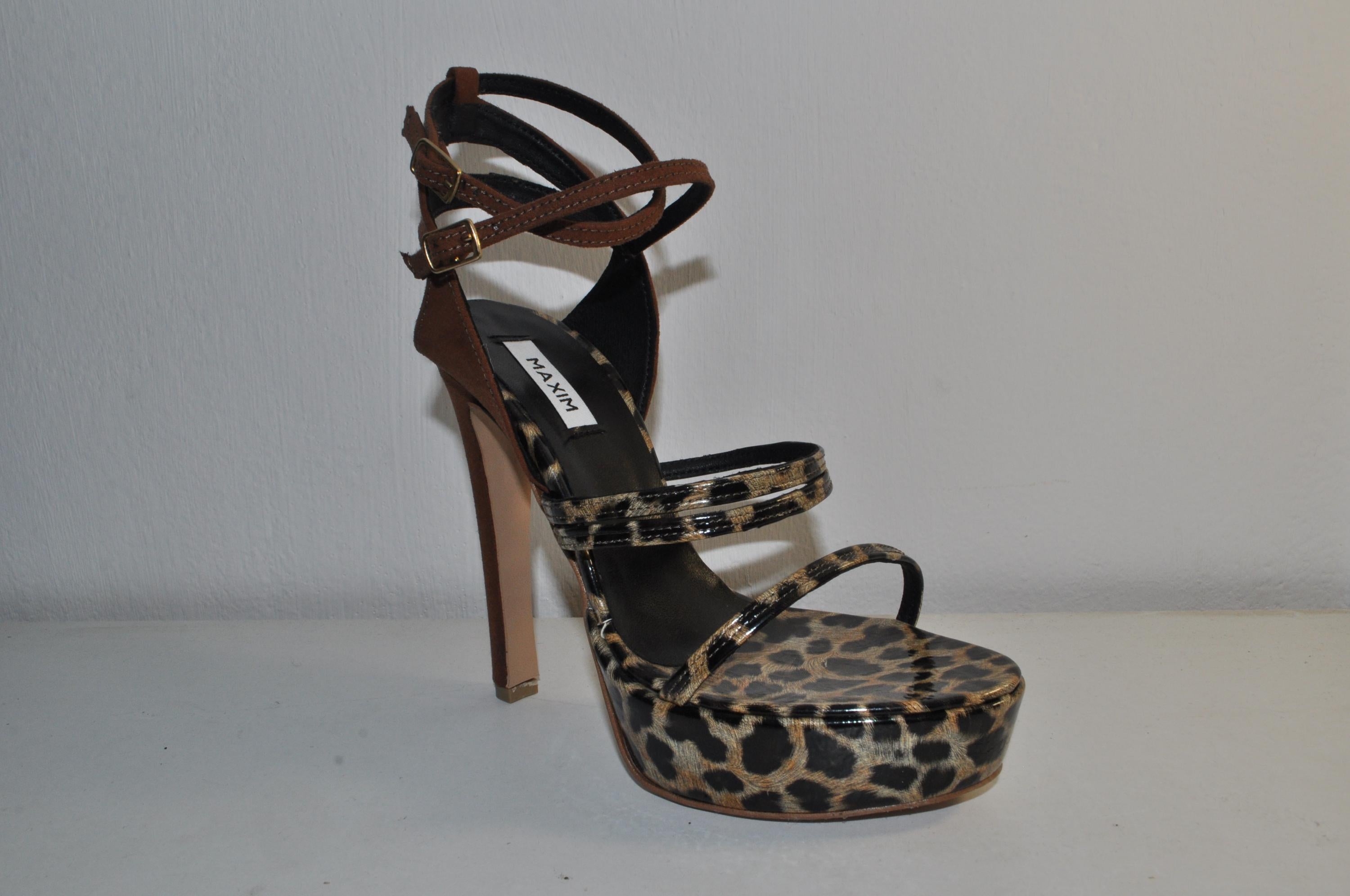 Handmade Leopard Print High Heels: Women’s Evening Sandals