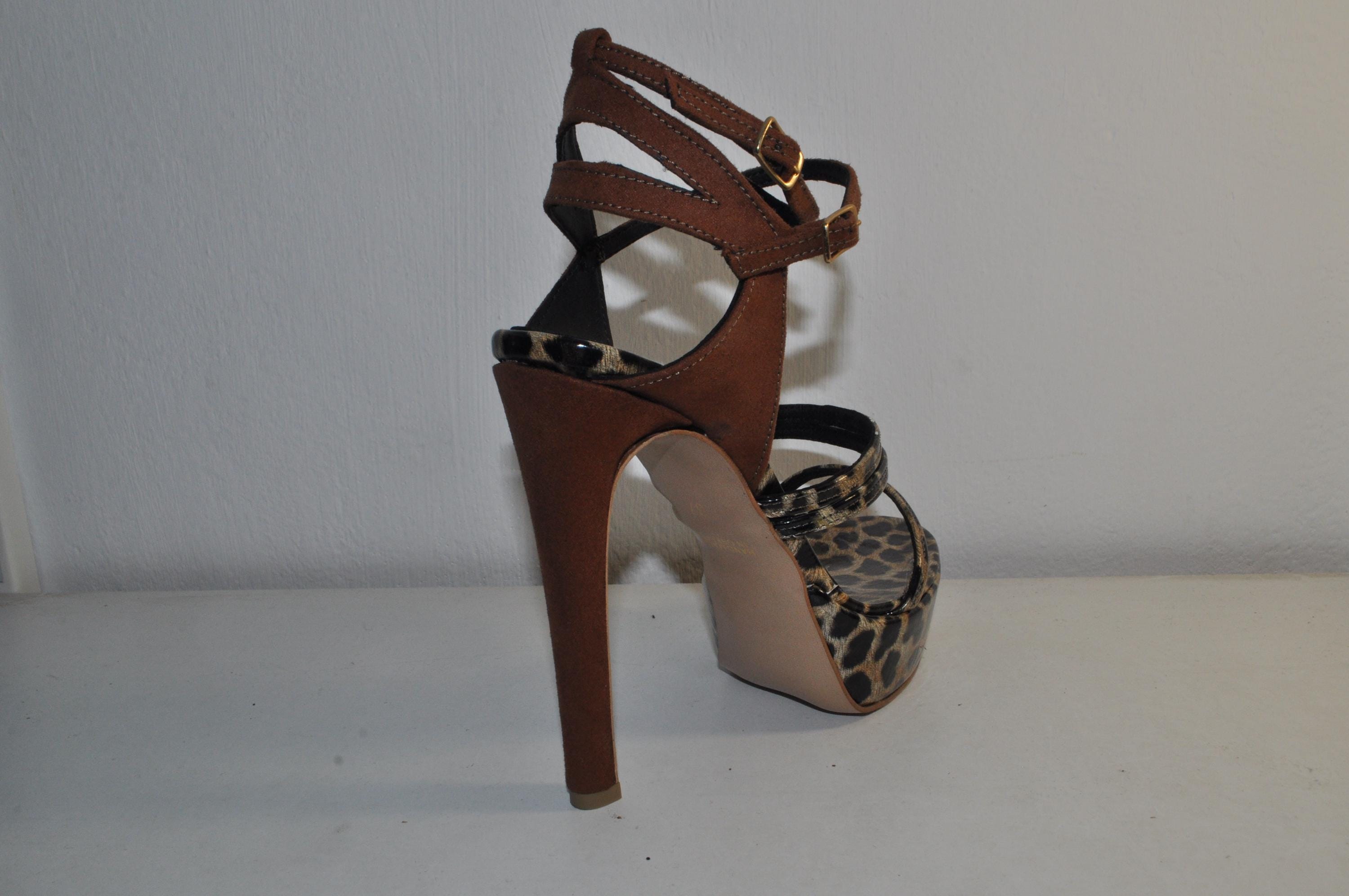 Handmade Leopard Print High Heels: Women’s Evening Sandals