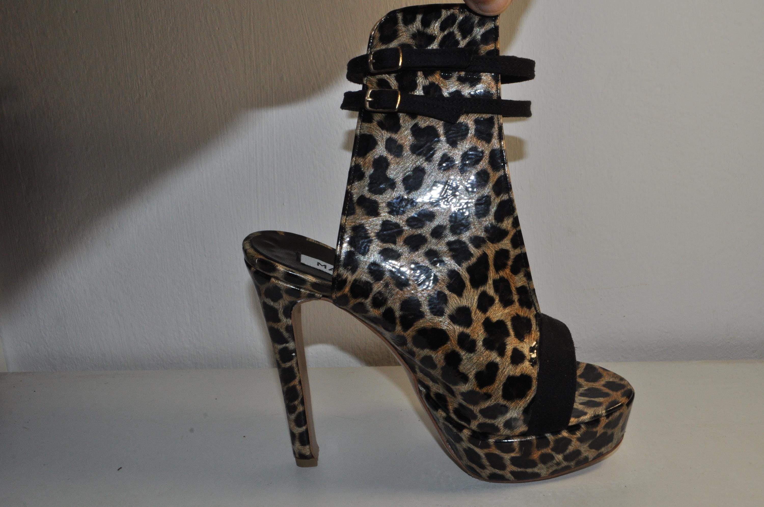 Statement EVELIN Leopard Print Chunky Heel Sandals: Women’s Fashion Shoes