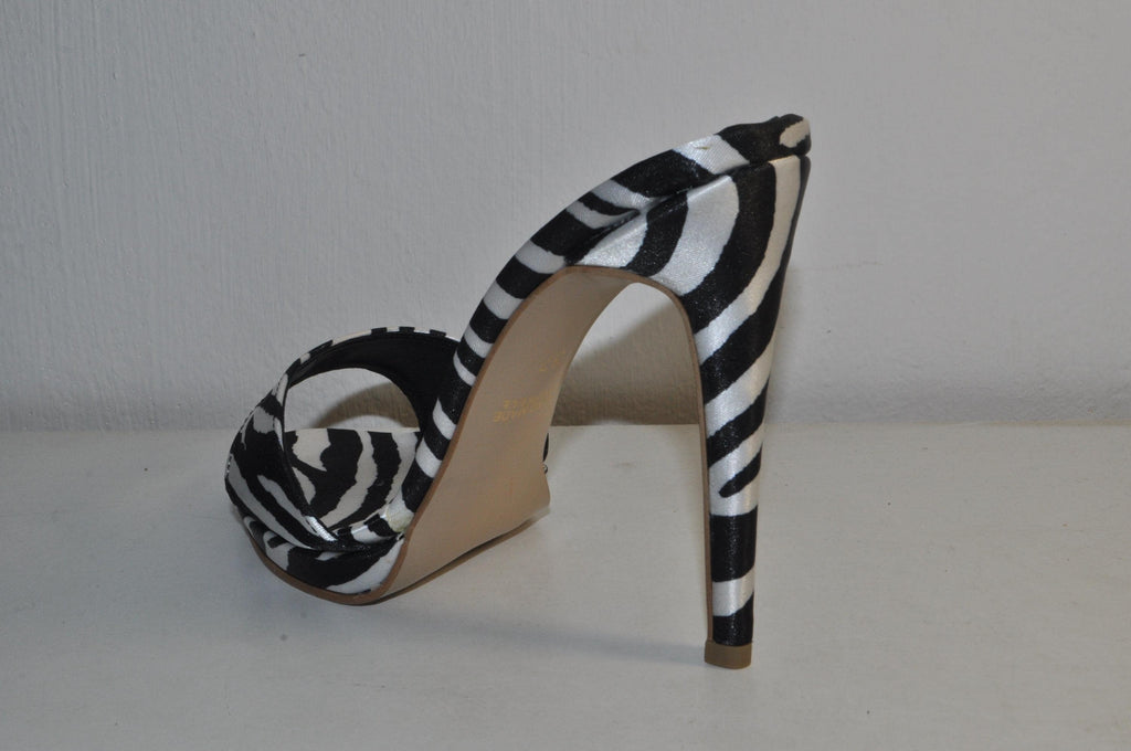 “Designer Women’s Zebra Print Chunky Heel Sandals – Stylish Handmade Evening Heels”