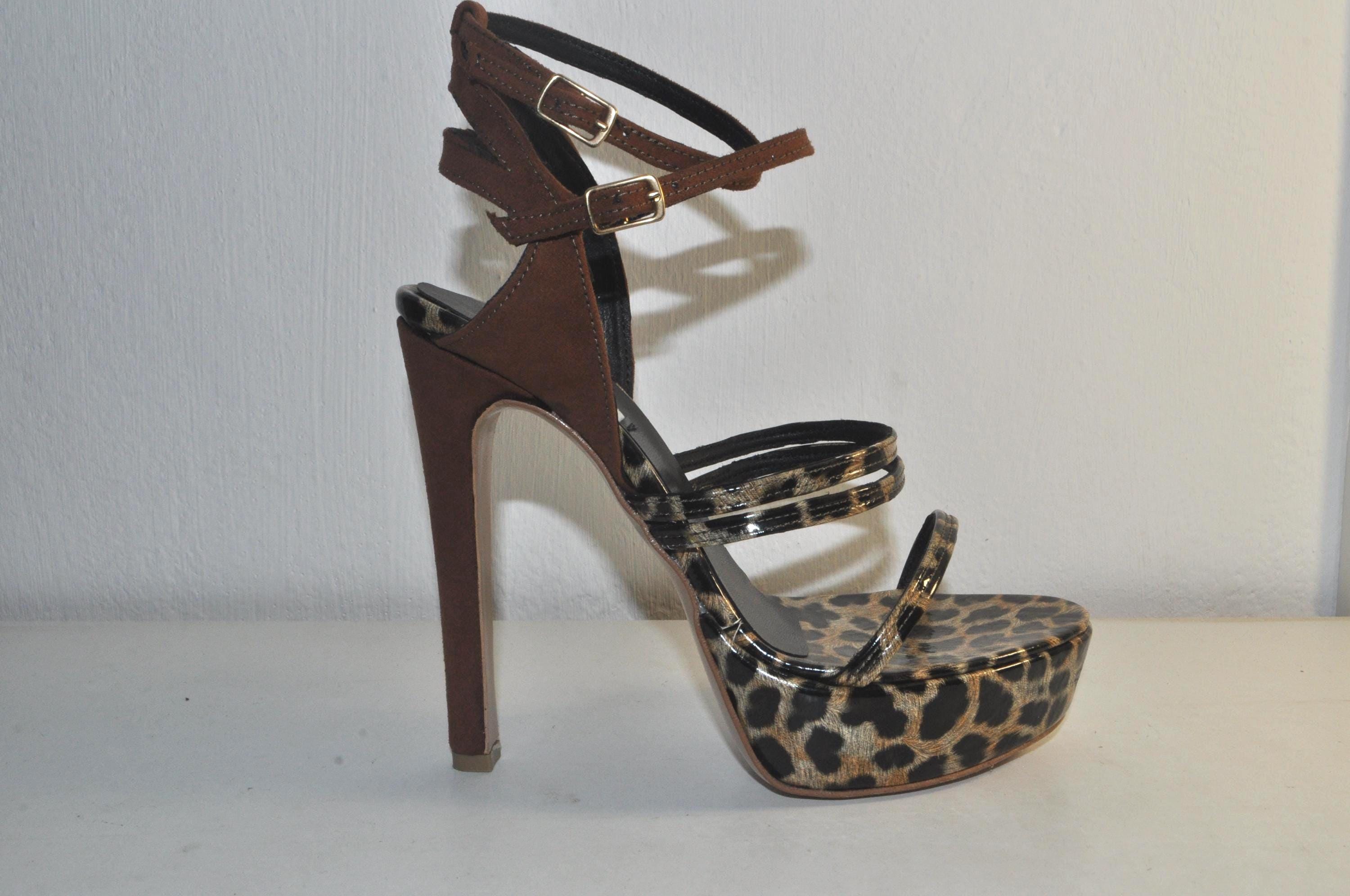 Handmade Leopard Print High Heels: Women’s Evening Sandals